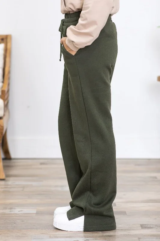 olive-drawstring-straight-leg-pants