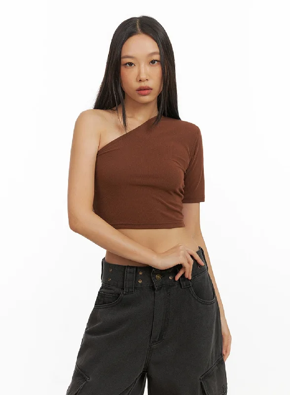 One Shoulder Crop Top IY422