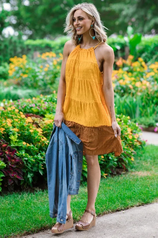 orange-and-cinnamon-colorblock-dress