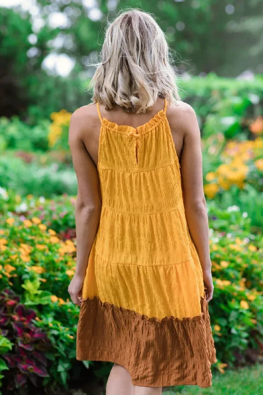 orange-and-cinnamon-colorblock-dress