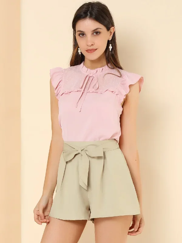 Summer Casual Shorts Elastic Waist Wide Leg Short Culottes