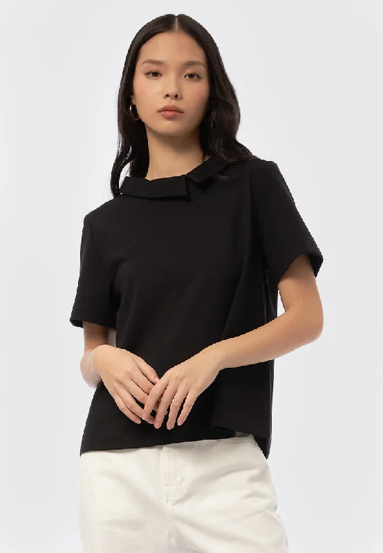 Peterpan Collar Short Sleeve Blouse