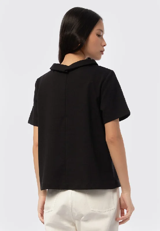 peterpan-collar-short-sleeve-blouse-24g042-black