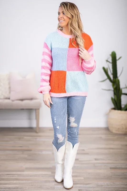 pink-and-blue-colorblock-stripe-sleeve-sweater