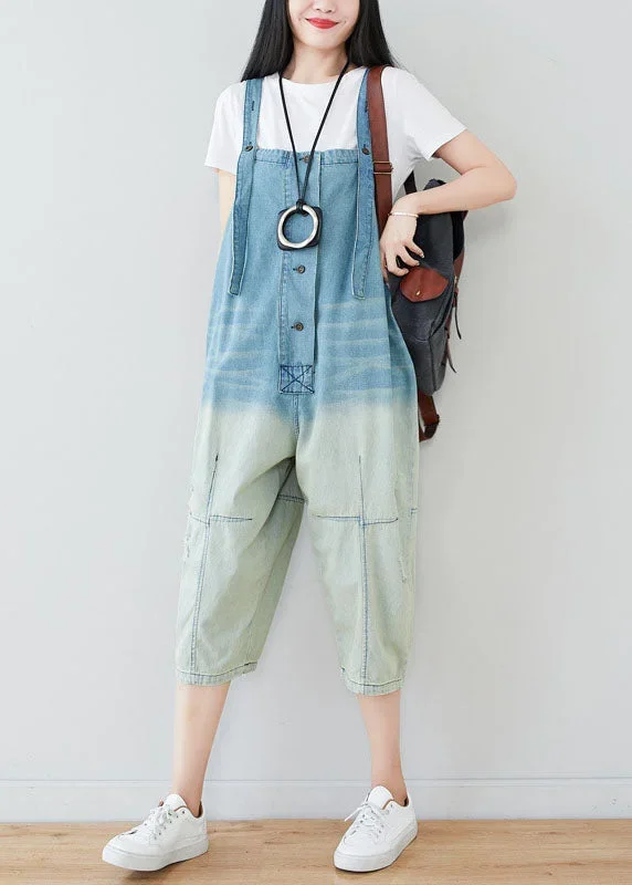 plus-size-light-blue-patchwork-gradient-color-cotton-overalls-jumpsuit-spring