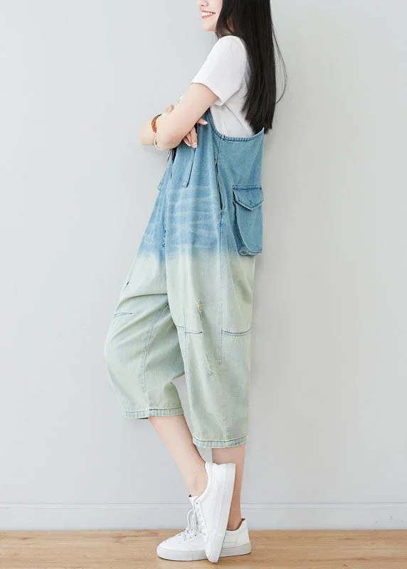 plus-size-light-blue-patchwork-gradient-color-cotton-overalls-jumpsuit-spring