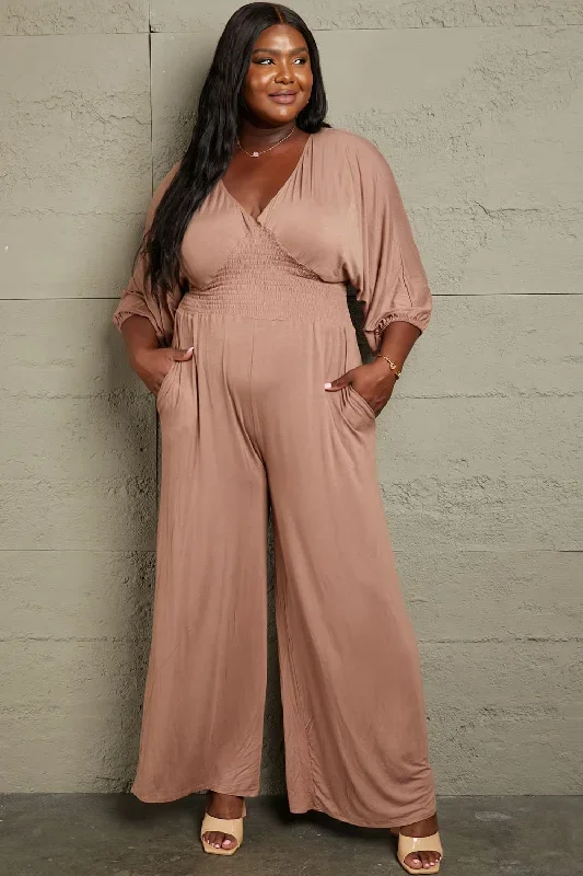 Plus Size Smocking Waist Jumpsuit