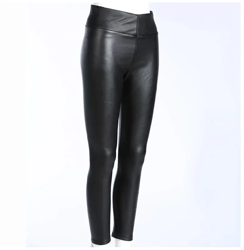 plush-thick-high-waist-pu-slim-slim-leather-pants-slim-leggings