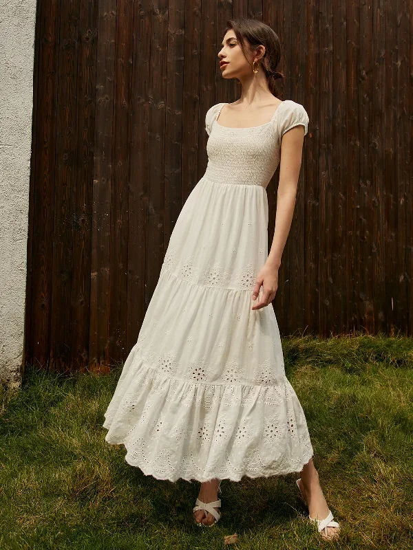 Pure Cotton Ruched Long Dress