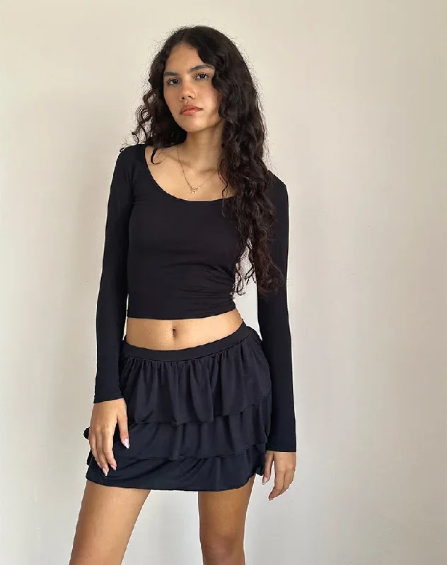 sefone-tiered-mini-skirt-black-slinky