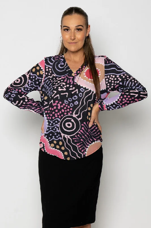 sibling-journey-v-neck-womens-long-sleeve-blouse