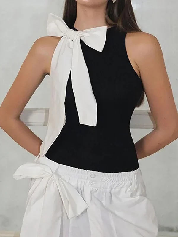 sleeveless-crew-neck-bow-accent-bodysuit-top