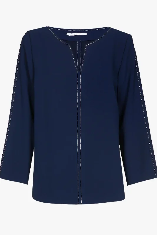 flowing blouse in navy