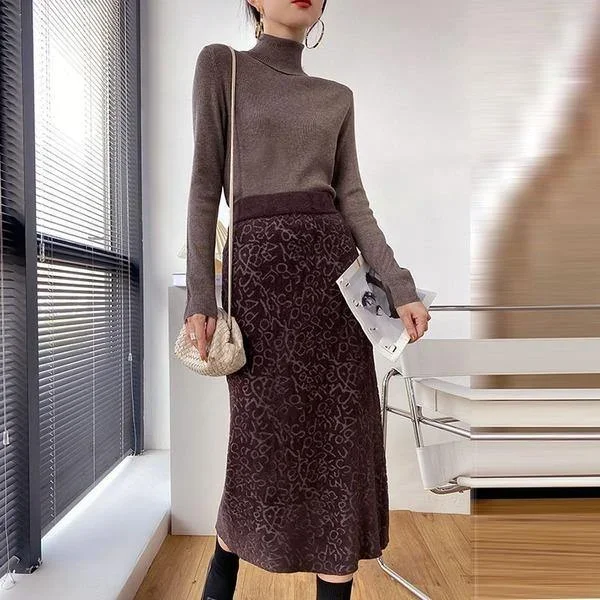 split-skirt-fashion-new-women-elastic-waist-2020-winter-goddess-fan-casual-knitted-high-waist-elegant-skirt