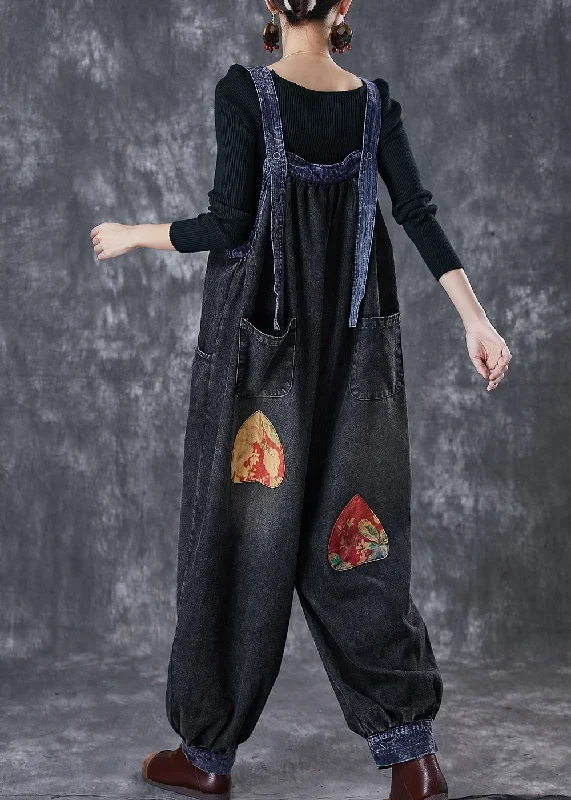 stylish-black-oversized-patchwork-applique-denim-overalls-jumpsuit-spring