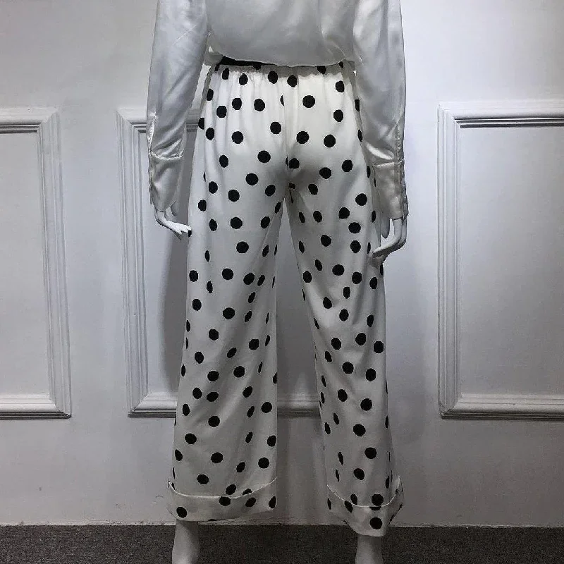 summer-white-dotted-casual-trousers-elastic-waist-women-wide-leg-pants