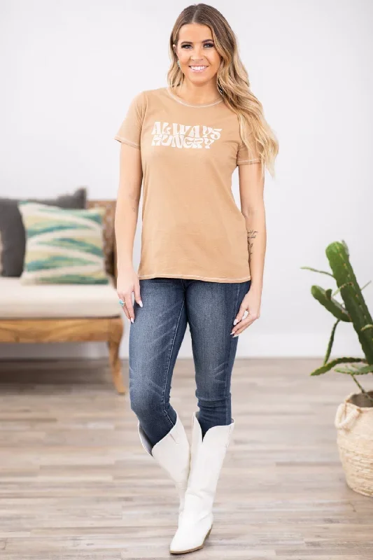 tan-always-hungry-graphic-tee