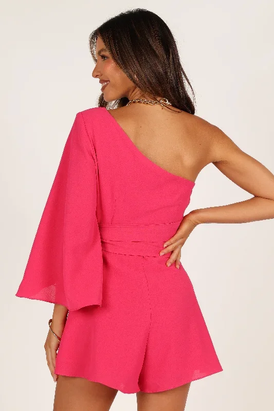 tien-one-sleeve-romper-hot-pink