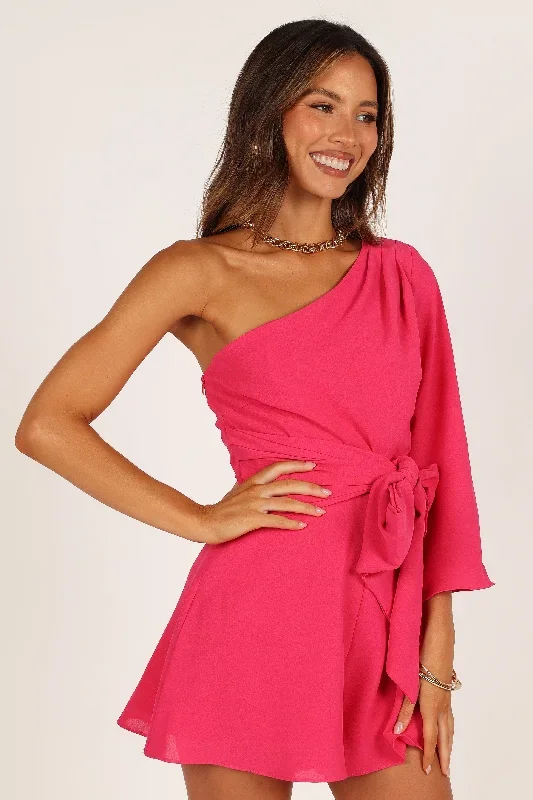 tien-one-sleeve-romper-hot-pink