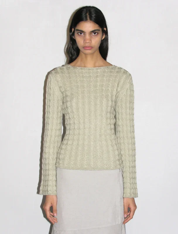 valeria-long-sleeved-braided-texture-cross-chest-top-lihghtgreen