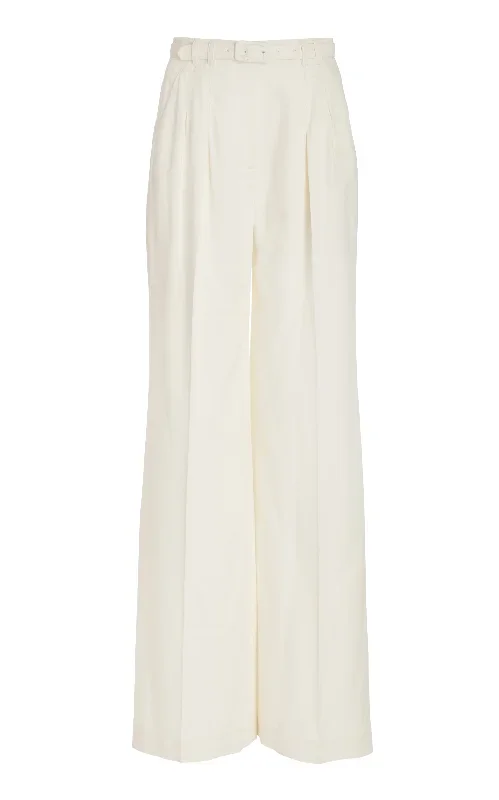 Vargas Pant in Ivory Washed Silk