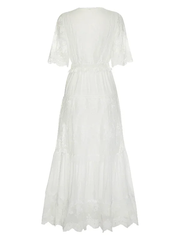 white-1940s-flare-sleeve-lace-dress